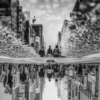 Tokyo Puddle Reflection by Jerard Touren Tokyo Puddle Reflection by Jerard Touren