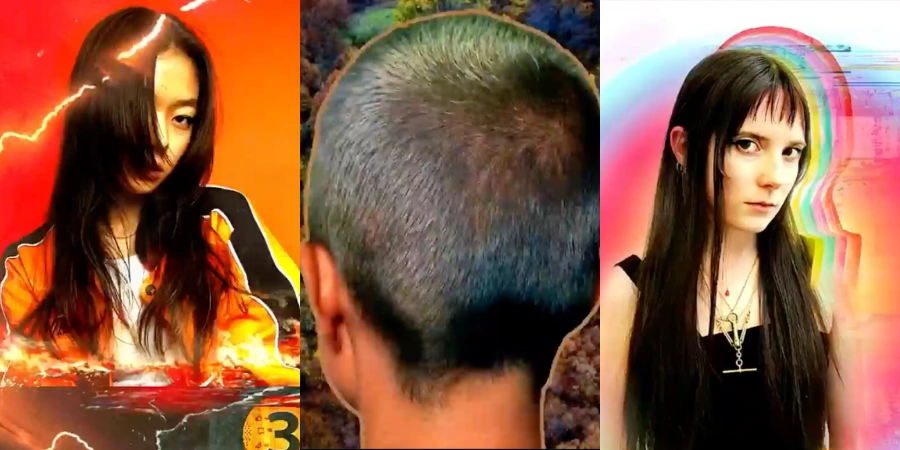 Stills from Haco Hair Salon's reel on Instagram