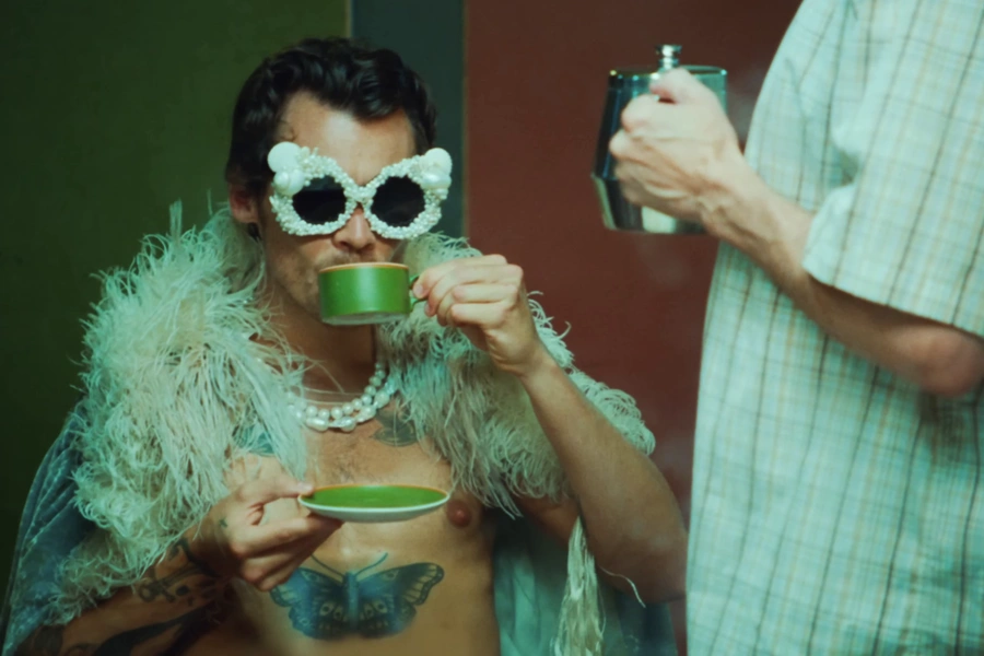 drinking matcha tea
