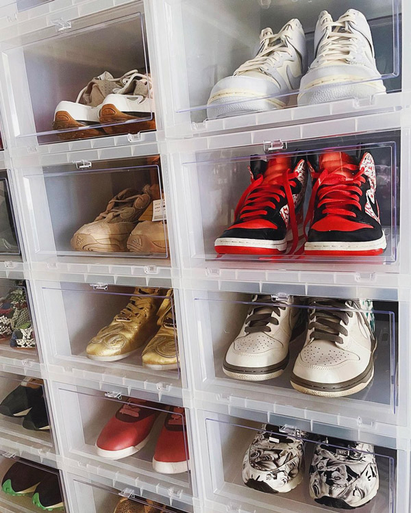 sneaker collection shelves