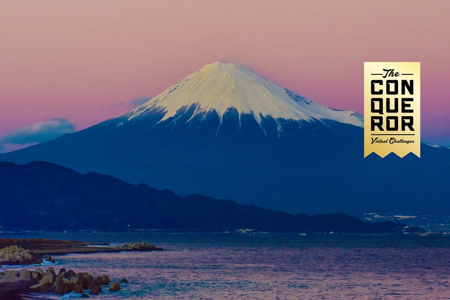 mount fuji at dusk