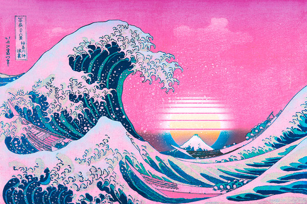 the-great-wave-off-kanagawa-vaporwave-sunset