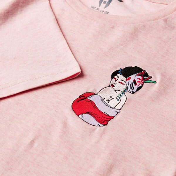 Pink Geisha T-shirt closeup