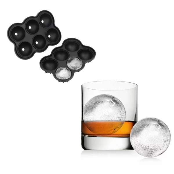 Ice Ball Mould & Whiskey Glass with Whiskey