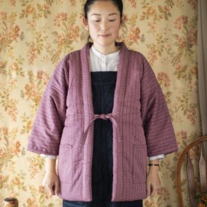 Pink Sashiko Stitch Hanten Jacket