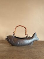 brown ceramic fish teapot