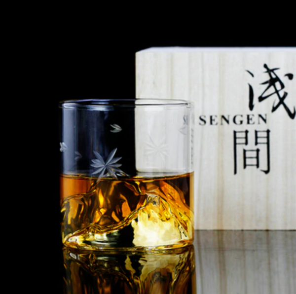 Japanese Whiskey Glass Asama with Sakura design