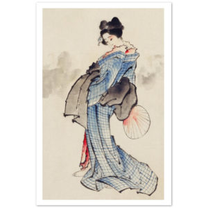 A Japanese Woman In Kimono by Katsushika Hokusai