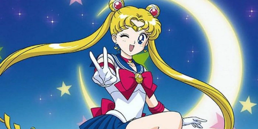 Sailor Moon doing peace sign