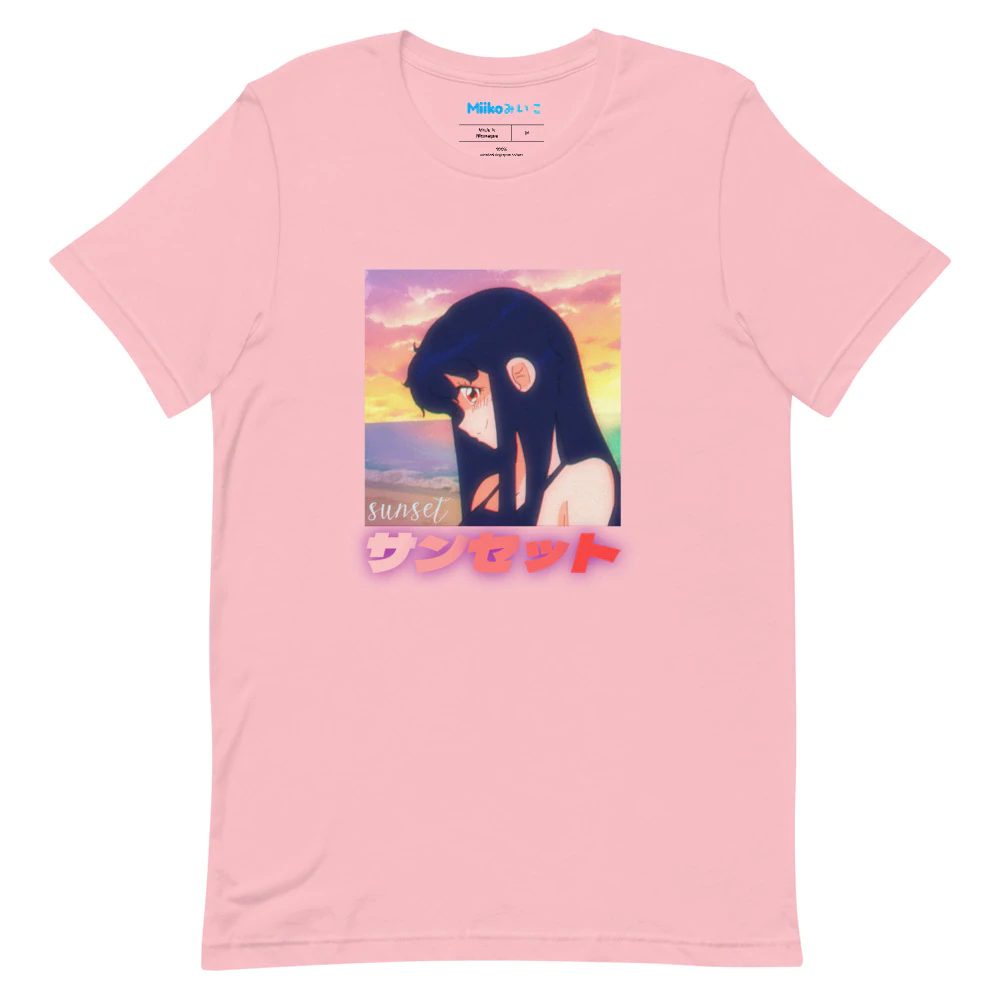 Designed by Club2Tokyo, this Vaporwave Sunset Anime T-Shirt is everything you've dreamed of and more. It feels soft and lightweight, with the right amount of stretch. It's comfortable and flattering for all.• 100% combed and ring-spun cotton (Heather colors contain polyester)
• Ash color is 99% combed and ring-spun cotton, 1% polyester
• Heather colors are 52% combed and ring-spun cotton, 48% polyester
• Athletic and Black Heather are 90% combed and ring-spun cotton, 10% polyester
• Heather Prism colors are 99% combed and ring-spun cotton, 1% polyester
• Fabric weight: 4.2 oz (142 g/m2)
• Pre-shrunk fabric
• Side-seamed construction
• Shoulder-to-shoulder taping