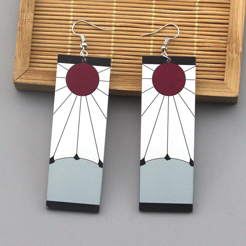 Demon Slayer: Kimetsu No Yaiba TANJIRO KAMADO HANAFUDA EARRINGS Cosplay  Replica | eBay