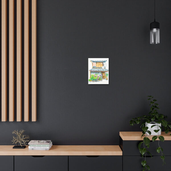 Vibrant watercolor painting of Garden Machiya