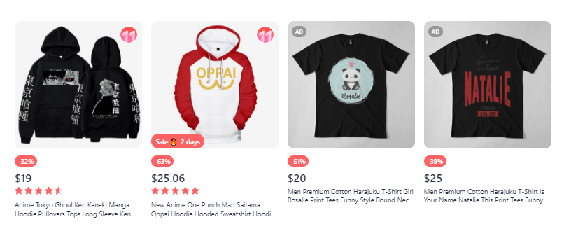 7. Joom shirts