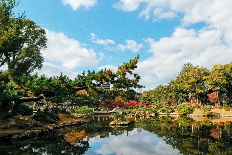 A park located in Hiroshima in Autumn