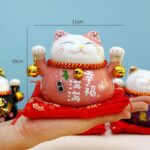 Large Ceramic Lucky Cat Piggy Bank - Image 4