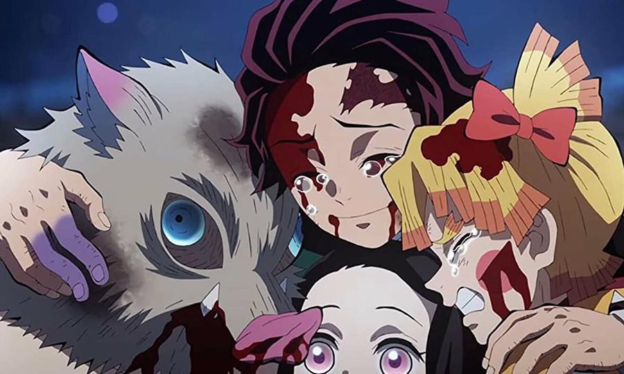 Tanjiro, Zenitsu, Nezuko and Inouske