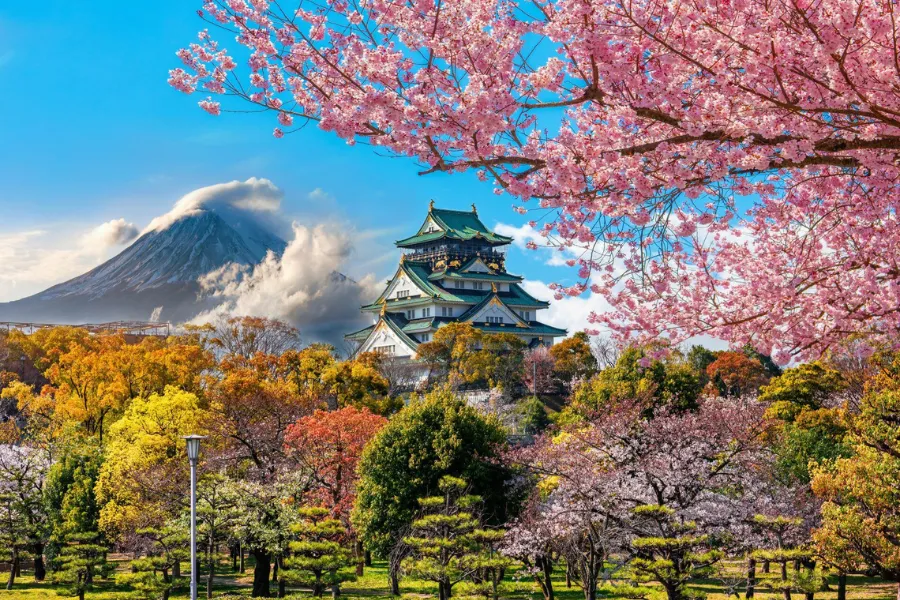Japan countryside scenery in the month of April.
