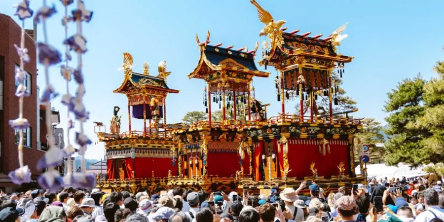 showcase of portable shrines at the Takayama Spring Festival