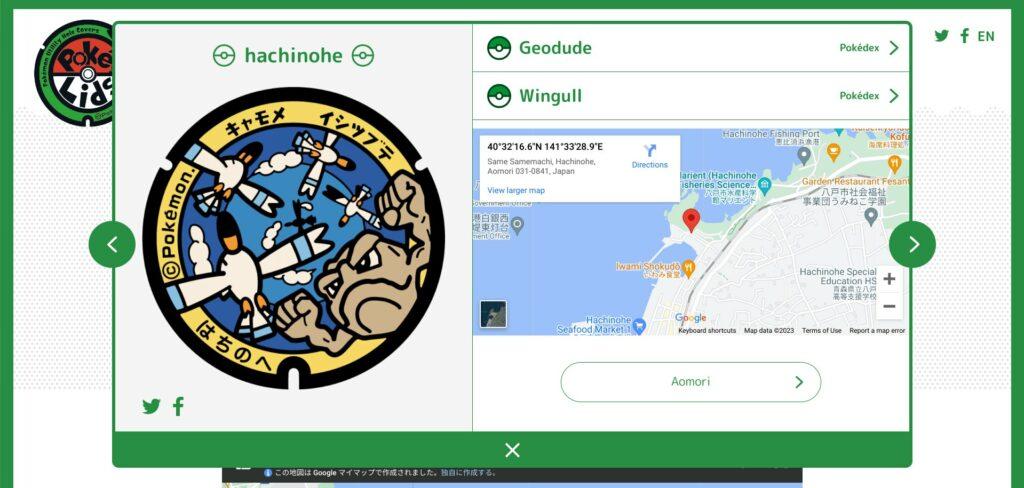 Geodude and Wingull Poké lid in map Geodude and Wingull Poké lid in map