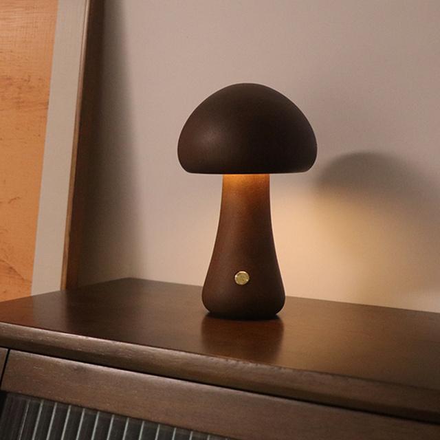 Handmade Eco-friendly Wooden Mushroom Lamp Rustic Farmhouse Lighting  Trending Home Decor 