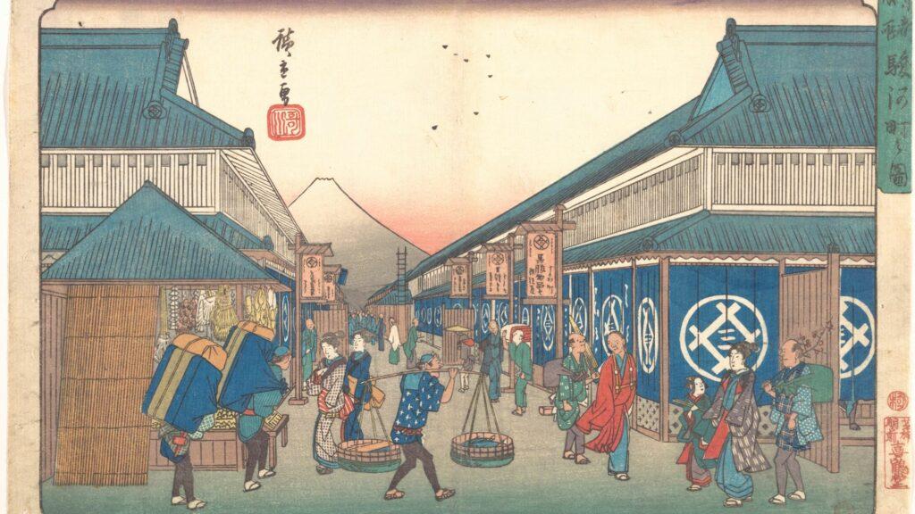 Old Tokyo Streets depicted in a painting Old Tokyo Streets depicted in a painting
