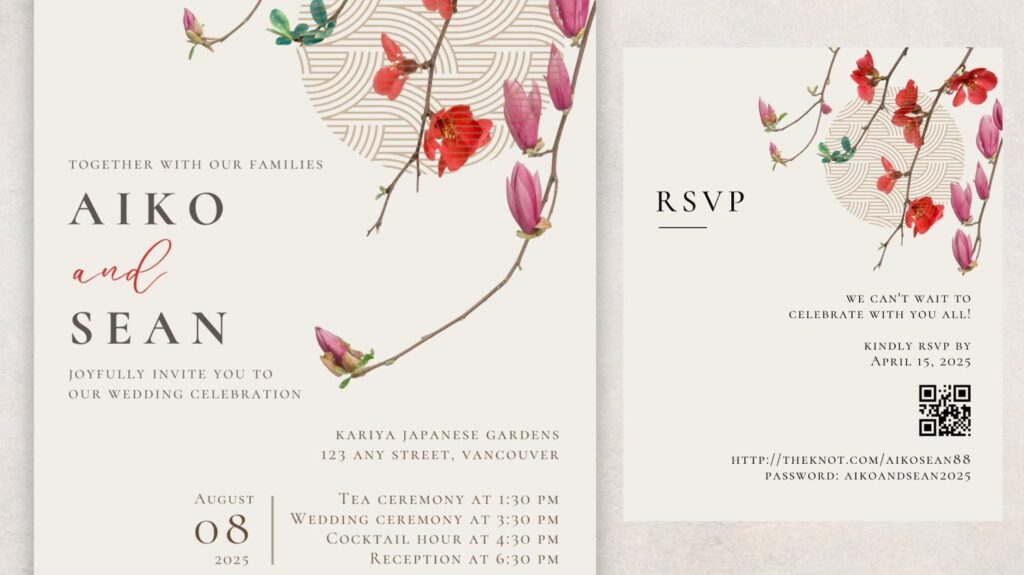 Japanese Wedding Invitation Japanese Wedding Invitation