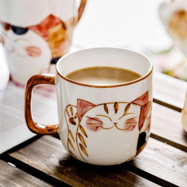 Ceramic Hand Drawn Style Cute Cat Mug - Image 2