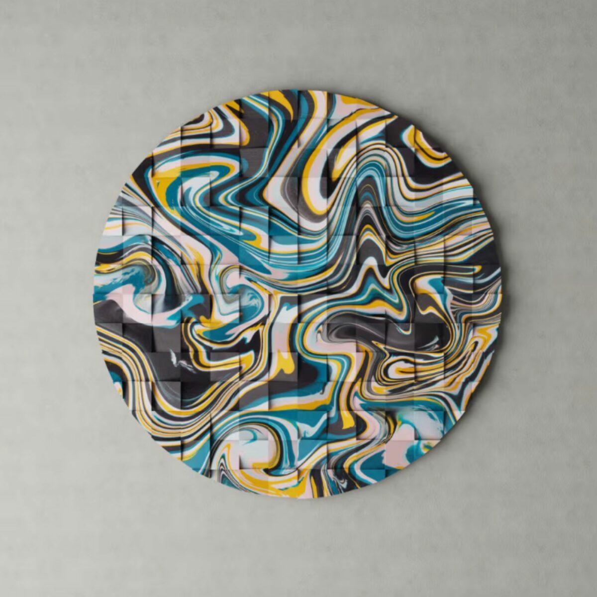 Art pieces from recycled plastics.