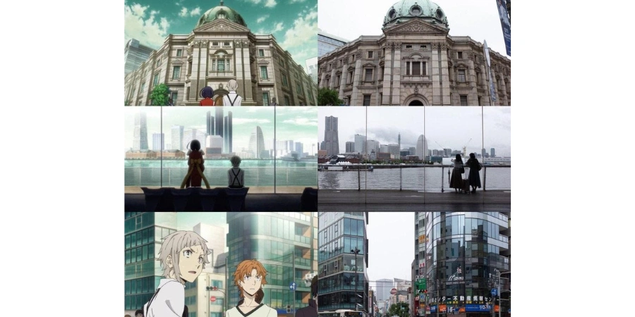 Places in real-life VS in "Bungo Stray Dogs"