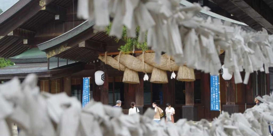 Wishing papers at Izumo Taisha