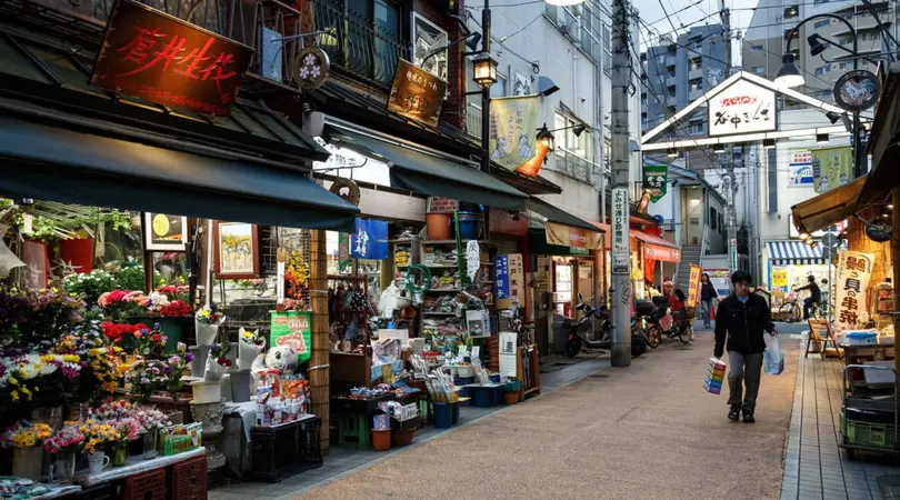 The street of Yanaka Ginza with various shops open until early evening