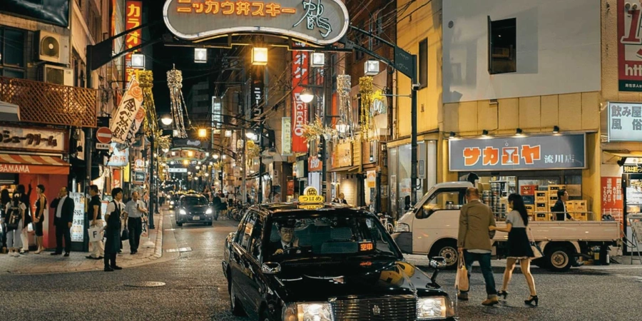 Vibrant nightlife in Nagarekawa District
