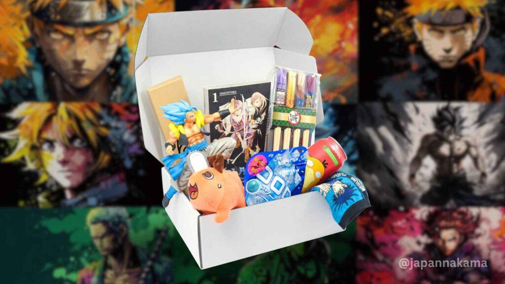 Anime Subscription Box filled with anime figurines, anime apparel, anime stickers, collectables, and Japanese snacks Anime Subscription Box filled with anime figurines, anime apparel, anime stickers, collectables, and Japanese snacks