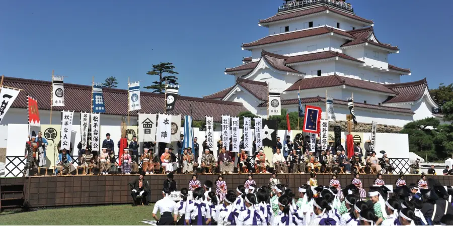Aizu Matsuri in front of the Tsuruga Castle