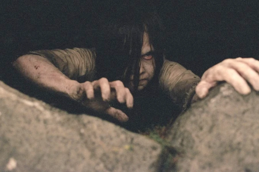 Samara climbing up the well, grabbed from The Ring
