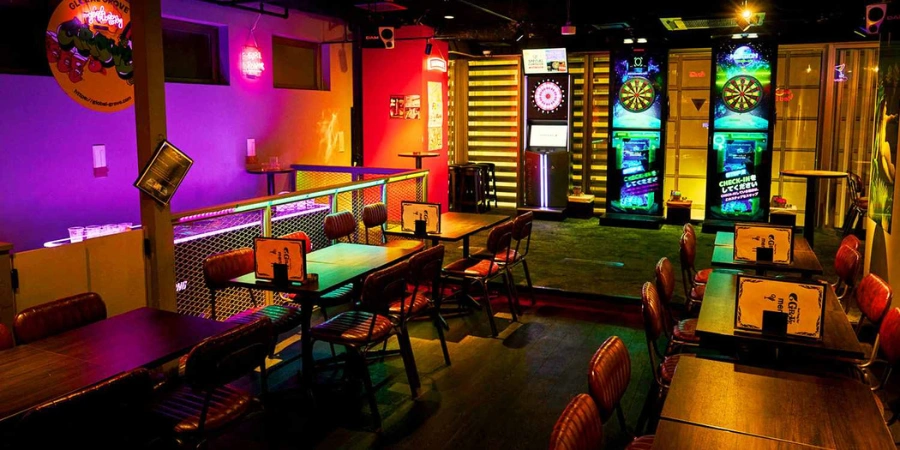A colourful beer pong place in Kabukicho