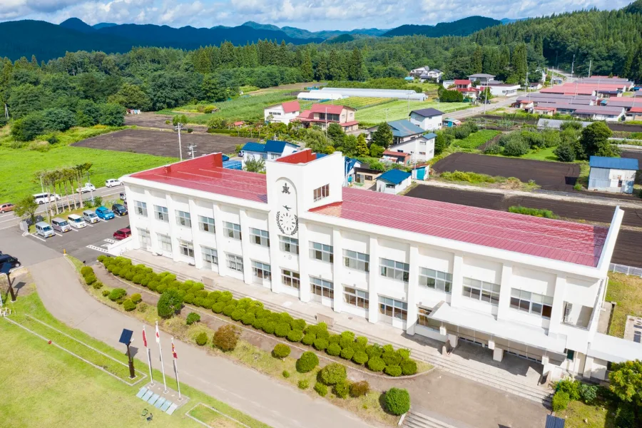 Drone Shot of Akita Inaka School