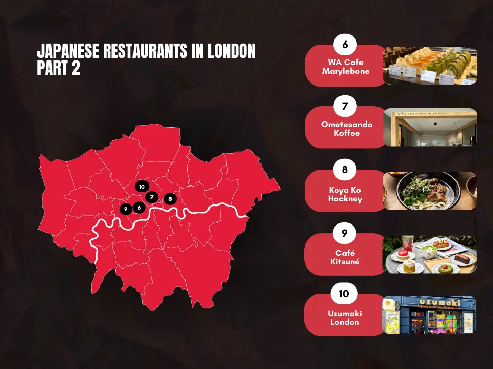 JapaneseRestaurantsinLondonPart2 Best Japanese Restaurants in London Map Part 2