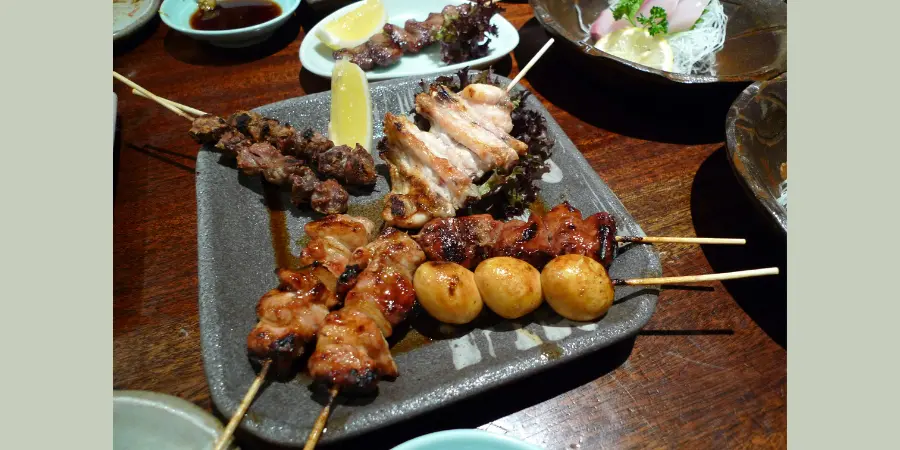 Jin Kichi London plate of yakitori