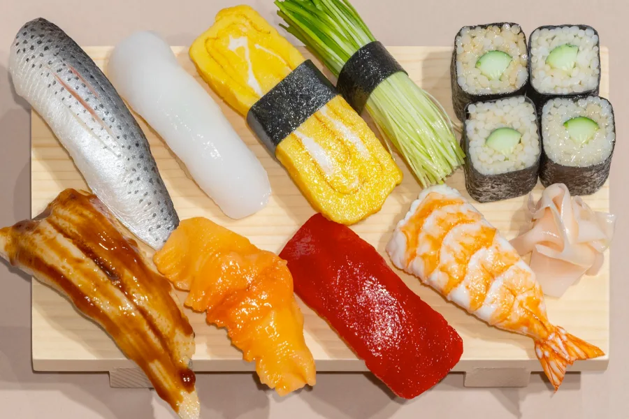 A Replica of a Sushi Platter