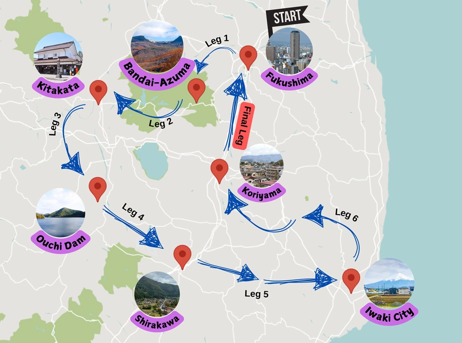 Fukushima-Road-Trip-Map Fukushima Road Trip Map