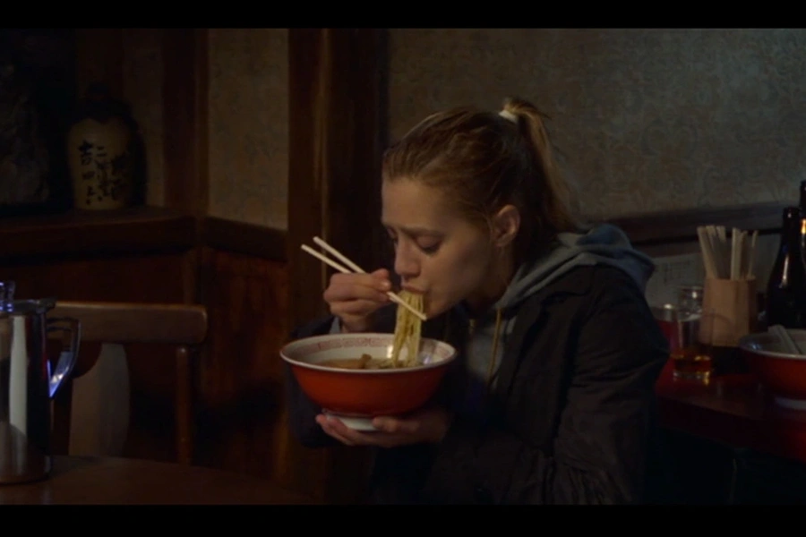 Girl Eating Ramen in London