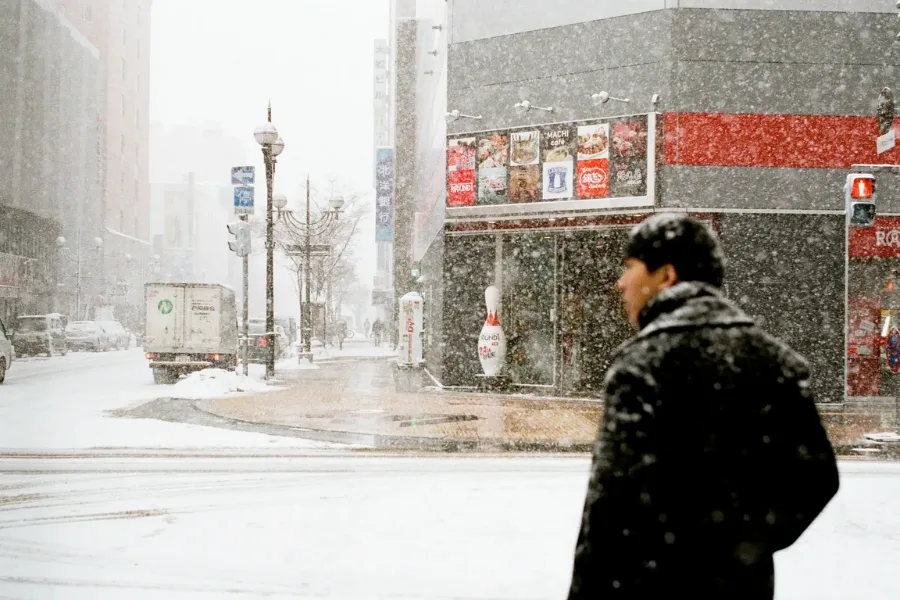 Snowfall in Japan