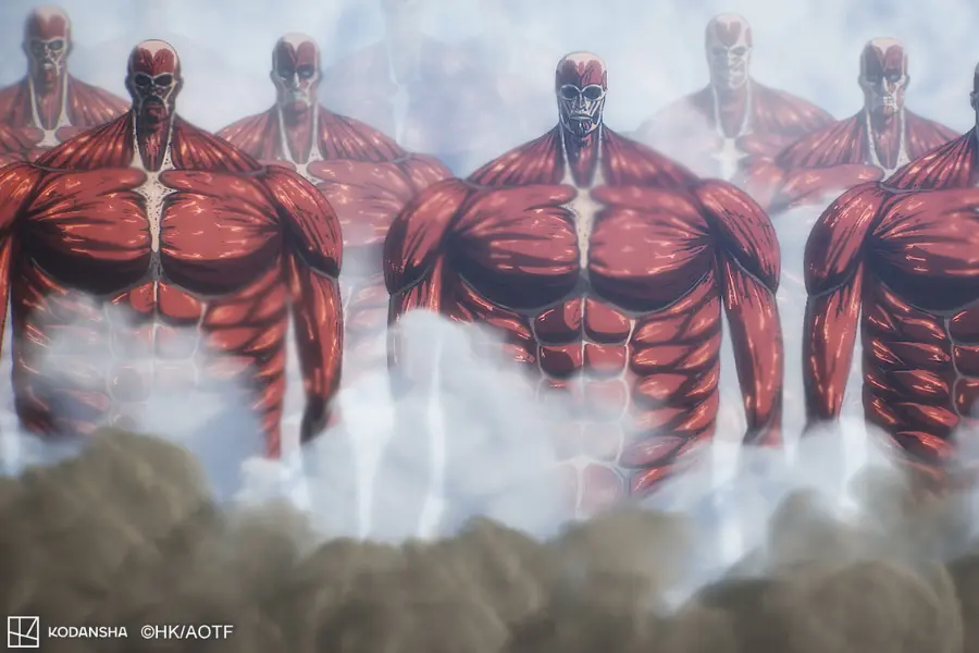 Image of Colossal Titans in the Rumbling in the New Attack on Titan Movie