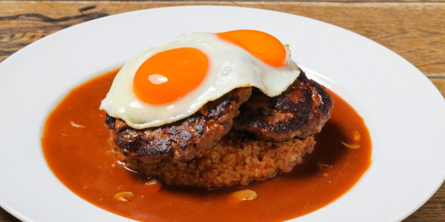 The famous Loco Moco hawaiian dish at Aloha Table