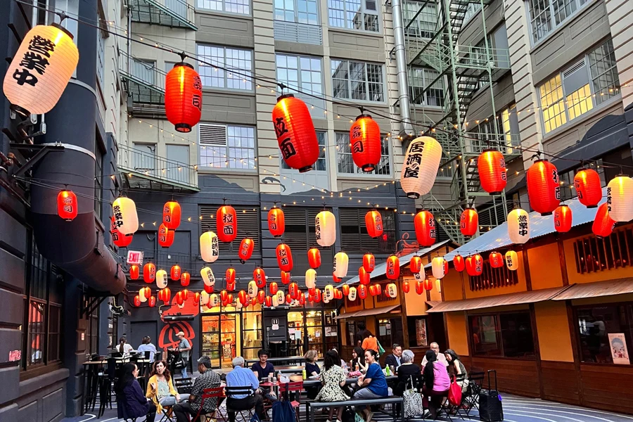 Japanese Lanterns outside a Japanese Restaurant in NYC