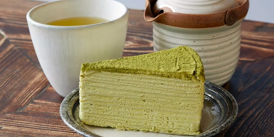Katsute100 selection of Japanese green tea and Matcha millecrepe