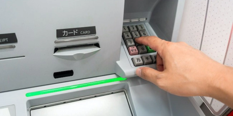 ATM machine in a konbini or Japanese convenience store
