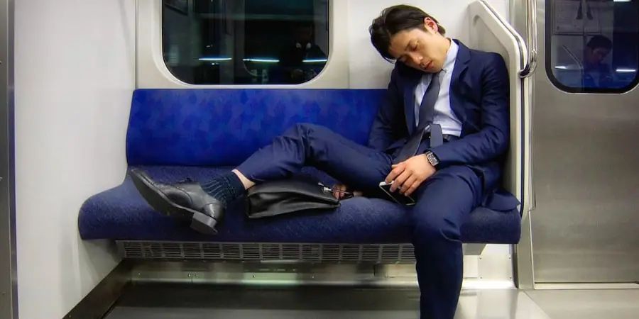 sleeping on public transport in japan