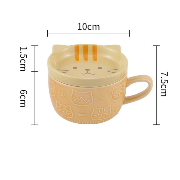 Kawaii Animal Ceramic Coffee Mug with Cover - Image 5